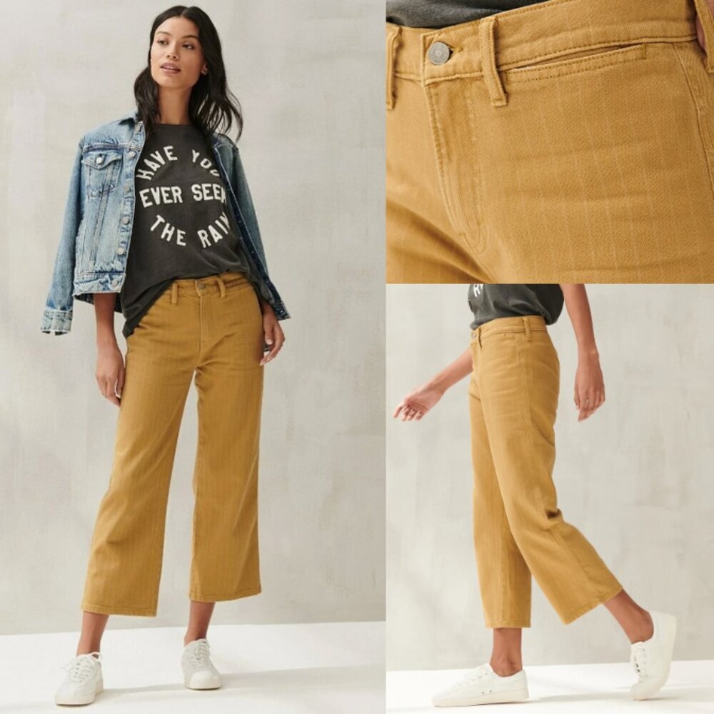 Lucky Brand Mid Rise Crop Wide Leg Jean Color Bronze Mist Size 30